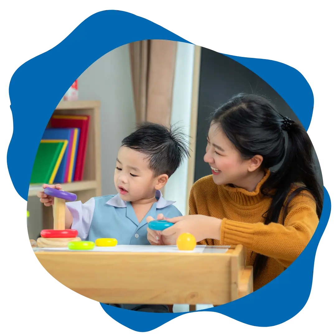 Resources An RBT working with a child during ABA therapy one-on-one.