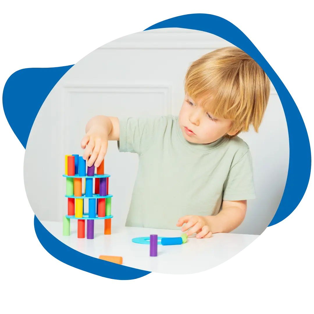 A child at Ally Behavior's Richmond, VA center during ABA therapy.