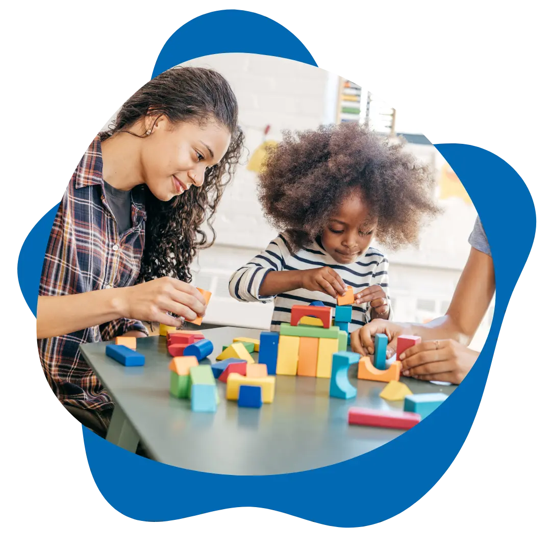 A child at Ally Behavior's Alexandria, VA center during ABA therapy.